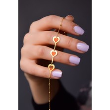 Sinsirella 925 Ayar Gümüş Kaplama Parlayan Rüya Serisi Kalp Ebruli Cam Boyalı Bileklik