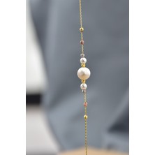 Sinsirella 925 Ayar Gümüş Üç Renk Kaplama Dorika Toplu Incili Kadın Bileklik