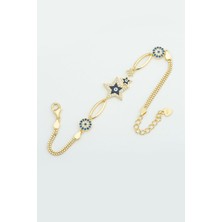 Sinsirella 925 Ayar Gümüş Nazar Bocuklu Yıldız Kadın Bileklik