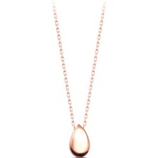 Sunshine 925 Ayar Rose Kaplamalı Minimal Damla Gümüş Kolye