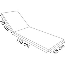 Ermiya Tavelli Eko Şezlong Minderi 180*55*5 cm Fermuarlı Impertex Kumaş Dış Mekan Kumaşı