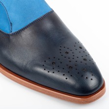 Zerbay Kangto Kösele Taban Desenli Deri Erkek Klasik Ayakkabı Monkstrap Loafer