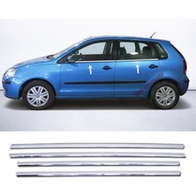 ZNZ Oto Aksesuar Vw Polo 2002-2009 Arası Krom Cam Alt Çıta 4 Kapı P.çelik