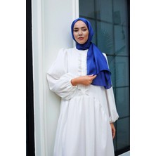 Moda Mevsimi Janjan Abiye Şal Saks