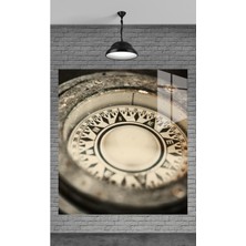 Meta Cam Muhteşem Eski Pusula Temperli Cam Üzerine Tablo Sevgilinize Yılbaşı Hediye