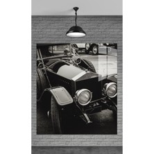 Meta Cam Muhteşem Eski Araba Temperli Cam Üzerine Tablo Sevgilinize Yılbaşı Hediye