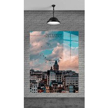 Meta Cam Galata Kulesi Dekoratif Temperli Cam Üzerine Tablo Sevgilinize Yılbaşı Hediye