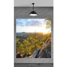 Meta Cam Muhteşem Güneş Manzarası Temperli Cam Üzerine Tablo Sevgilinize Yılbaşı Hediye