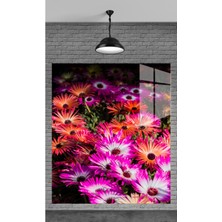 Meta Cam Muhteşem Büyüleyici Çiçekler Temperli Cam Üzerine Tablo Sevgilinize Yılbaşı Hediye