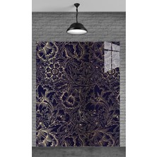 Meta Cam Muhteşem Bir Çiçek Deseni Temperli Cam Üzerine Tablo Sevgilinize Yılbaşı Hediye