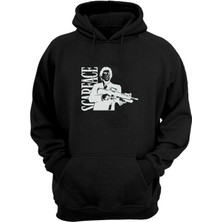 The Wert Unisex Al Pacino Scarface Wall Decal Baskılı Siyah Normal Kalıp Şardonlu Kalın Sweatshirt