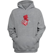 The Wert Unisex Kadınlara Karşı Şiddete Son Baskılı Gri Normal Kalıp Şardonlu Kalın Sweatshirt