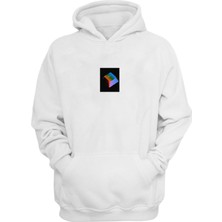 The Wert Unisex Esc Tuşu Baskılı Beyaz Normal Kalıp Şardonlu Kalın Sweatshirt