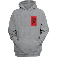 The Wert Unisex Mike Tyson Vuruş Baskılı Gri Normal Kalıp Şardonlu Kalın Sweatshirt