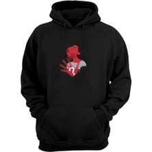 The Wert Unisex Kadınlara Karşı Şiddete Son Baskılı Siyah Normal Kalıp Şardonlu Kalın Sweatshirt