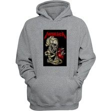 The Wert Unisex Metallica Heavy Metal One Baskılı Gri Normal Kalıp Şardonlu Kalın Sweatshirt