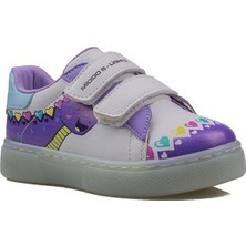 Trend Adımlar Lila Cute Monster Işıklı Çocuk Sneaker