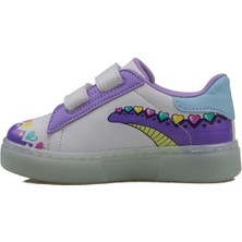 Trend Adımlar Lila Cute Monster Işıklı Çocuk Sneaker