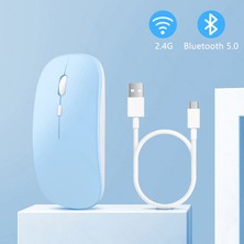 Sneezy Apple Macbook Şarj Edilebilir Sessiz Mouse Bluetooth + 2.4Hz Wifi Kablosuz Mouse Fare