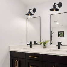 Riolight  Vintage,rustik Siyah Mafsallı 1XE27 Banyo Ayna Üstü Aplik NOT:1ADET Fiyatıdır ÇAP:23CM