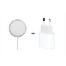 Ebotek Apple İphone Magsafe Şarj Aleti Seti Magsafe Şarj Aleti ve 20W Usb-C Yeni Nesil Hızlı Şarj Adaptörü Başlık Set İphone 11 12 13 14 15 Pro Max Bütün Modellere Uyumlu