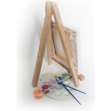 Kuytu Sanat Mor Balina Çocuk Ressam Seti - 20 x 20 cm Önçizimli Tuval, 2 Ad. Fırça, Palet, Boyalar ve Şövale