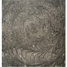 ElifEbru Exclusive Handicrafts Ebru Sanatı El Yapımı Kadın Gri Siyah Beyaz Ipek Fular  Krf 24