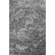 ElifEbru Exclusive Handicrafts Ebru Sanatı El Yapımı Kadın Gri Siyah Beyaz Ipek Fular  Krf 22