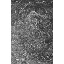 ElifEbru Exclusive Handicrafts Ebru Sanatı El Yapımı Kadın Gri Siyah Beyaz Ipek Fular  Krf 20