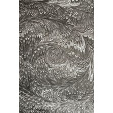 ElifEbru Exclusive Handicrafts Ebru Sanatı El Yapımı Kadın Gri Siyah Beyaz Ipek Fular Krf 25