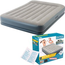 Oyuncak Fabrikası Intex Elektrikli Çift Kişilik Şişme Yatak Queen Pillow Fiber-Tech 152X203X30 cm