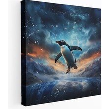 Painted Anarchy Penguen Duvar Sanatı - Uçan Penguen Gerçeküstü Dijital Tablo - Penguen, Penguen Tablosu, Duvar Sanatı, Uçan Penguen Sanatı, 30X30