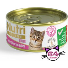 Nutri Feline 85GR Tavuk Ton Balıklı 64ADET Yavru Yaş Kedi Maması