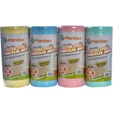 Ponitex 4450 (4 Adet) Süper Emici Perforeli Pratik Hassas Temizlik Bezi 50 Yaprak 25X30 cm