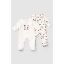 Little Gusto Kendinden Eldivenli Patikli 2'li Organik Pamuk tulum Seti Born To Be Gusto