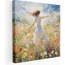Painted Anarchy Kır Çiçeği Kanvas Tablo - Empresyonist Duvar Tablosu - Kır Çiçeği, Ev Dekorasyonu, Kır Çiçeği, Kanvas Tablo, 30X30