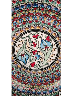 Aysun Hand Art Aysunhandart Samur Osmanlı Motif ve Ipek Desenli El Yapımı Seramik Tabak