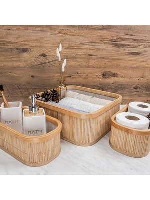 Decostyle Deco&style Bambu Çok Amaçlı 3'lü Organizer