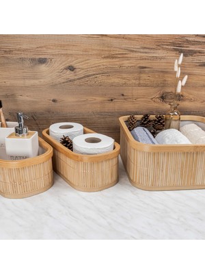 Decostyle Deco&style Bambu Çok Amaçlı 3'lü Organizer