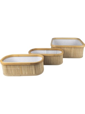 Decostyle Deco&style Bambu Çok Amaçlı 3'lü Organizer