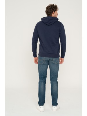 Jack & Jones Logo Baskılı Kapüşonlu Sweatshirt - Round