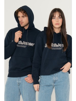 Jack & Jones Logo Baskili Kapüsonlu Sweatshirt - Lakewood