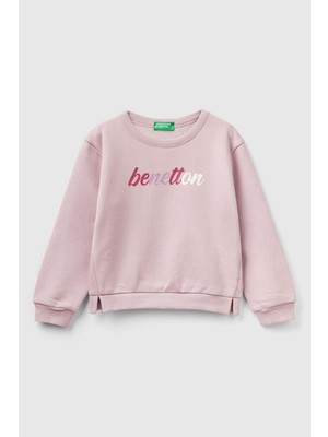 Benetton Çocuk Sweatshirt 39M2G10BB Açık Pembe