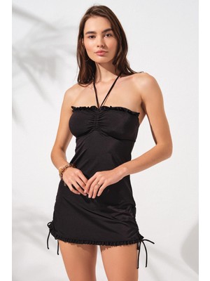 Pierre Cardin Jersey Soft Straplez Elbise Mayo Siyah 231128