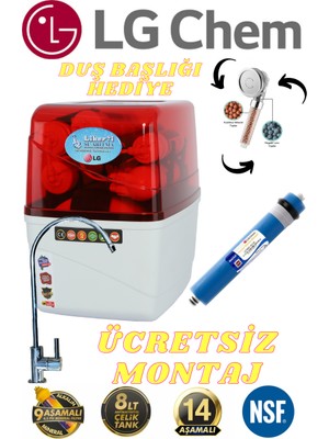 Liberti Su Arıtma Cihazı C Plas Ultra Membranlı Hazır Kurulu Sistem + Duş Başlığı Hediyeli