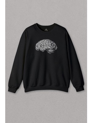 So Cool Unisex Sweatshirt Insan Beyni Kafayı Kulllan Beyin Zeka Baskılı Sweat