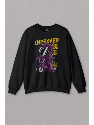 So Cool Unisex Sweatshirt Motor Bike Kide Motocross Improved Japanese Japonca Baskılı Sweat