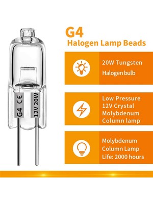 Humble 100 Adet G4 Halojen Ampuller, 20W 12V Halojen Ampuller 2 Pin Şeffaf Lamba Ampul, Ocak Aydınlatması, Sinyal Işıkları, Parça (Yurt Dışından)