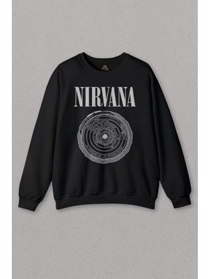 So Cool Unisex Sweatshirt Nirvana Bleach Albüms Rock Music Circle Plak Baskılı Sweat