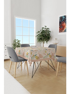 Moud's Xero Floral 2 Çiçek Desenli Süet Dertsiz Masa Örtüsü